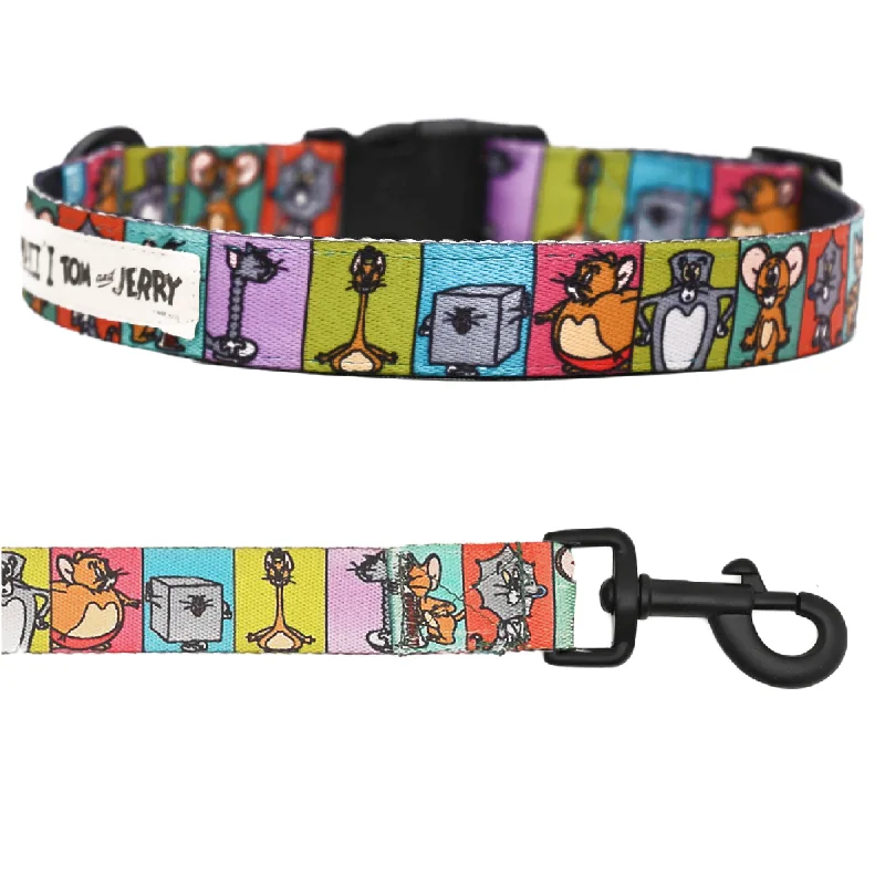 Cotton pet treat bag-Woofy Poses Collar + Leash Set