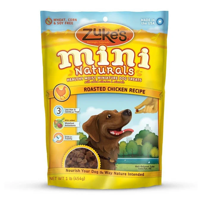 Portable bird travel nest-Zukes Mini Naturals Chicken Dog Training Treats 6oz