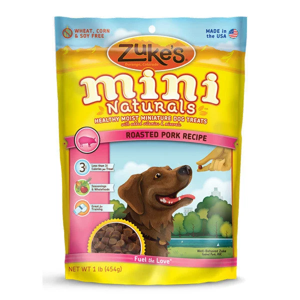 Odor-trapping pet filter-Zukes Mini Naturals Pork Dog Training Treats 6oz