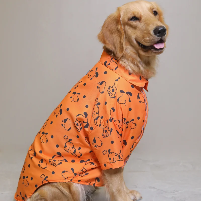 Lint-free pet hair remover-15buttons Orange Snoopy Shirt for Dogs