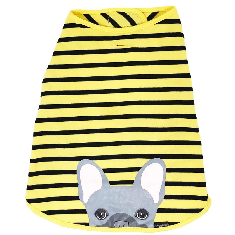 Long-lasting pet tie-out-Frenchie Shirt | Frenchiestore | Blue French Bulldog in Bumblebee