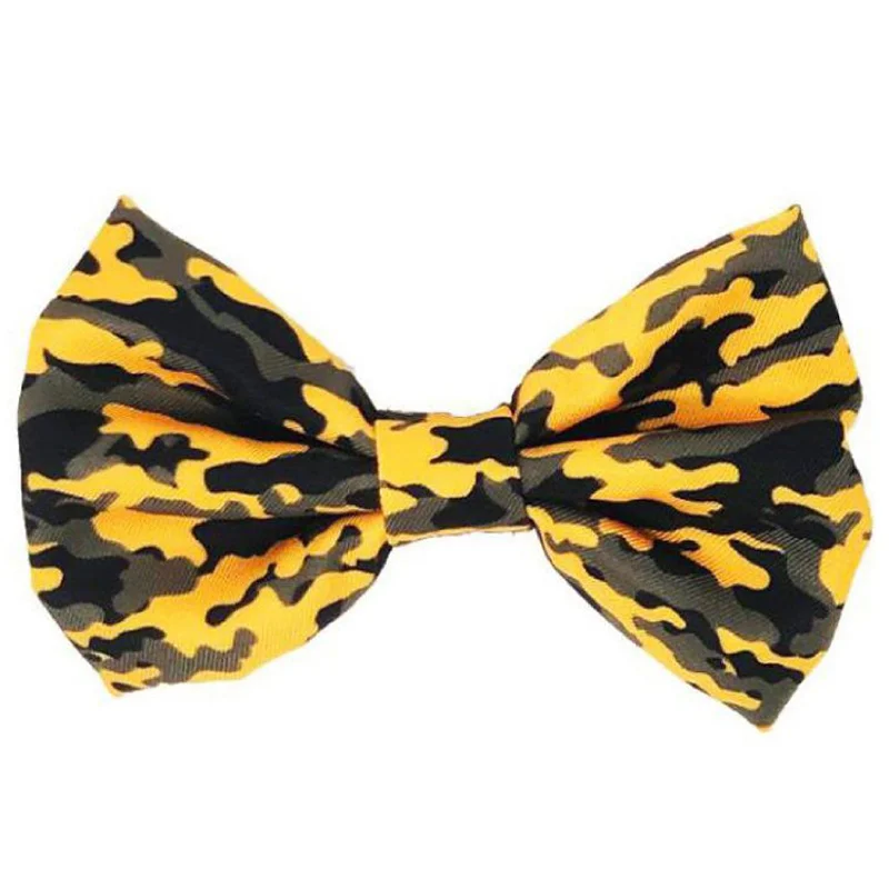 Adjustable pet safety belt-Frenchiestore dog Bowtie | Mustard Ultimate Camo