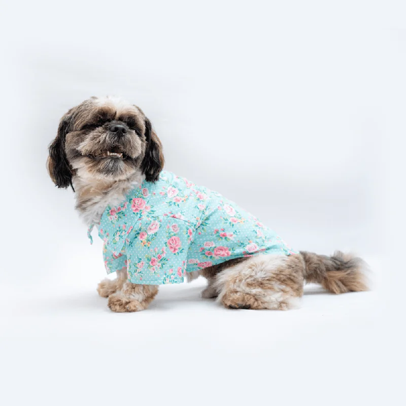 Sliding dog treat puzzle-Pawgypets Floral Casual Shirt for Dogs and Cats