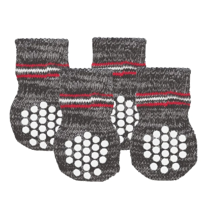 Herbal catnip ball toy-Trixie Non Slip Socks for Dogs (Grey, Set of 4)